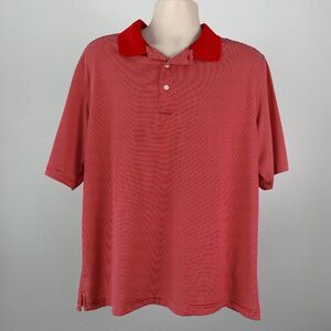 Men's Palm Beach Performance Golf sz L Polo Shirt Red SS Activewear Casual